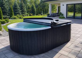 BASEN WOLNOSTOJĄCY Z FILTRACJĄ HYDROMASAŻEM POMPĄ CIEPŁA POKRYWA