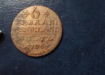 Stare monety 6 fenig 1706 Niemcy srebro