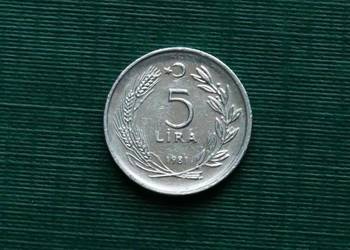 Turcja - 5 lirów, 1981r