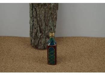 Mini buteleczka szklana ręcznie malowana vintage dekoracyjna