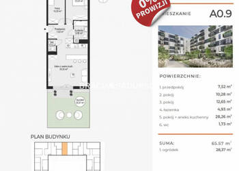 Mieszkanie 65.57m 3 pok Kraków Tadeusza Śliwiaka