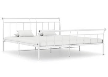 Łóżko Metalowe Białe Rama Łóżka Ze Stelażem Biała 180 x 200 cm WM-325046