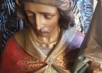 Rzeźba figura Św Florian drewno polichromia XIX wiek