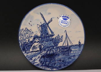 Miniaturowy talerzyk dekoracyjny DELFT BLAUW Holandia Wiatrak 10,5cm