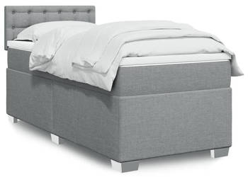 Łóżko kontynentalne z materacem jasnoszare tkanina 90x200 cm WM-3288085