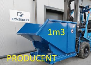 Kontener samowyładowczy mulda do wózka widłowego 1m3 / PRODUCENT