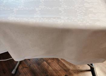 Obrus biały bawełna PRL