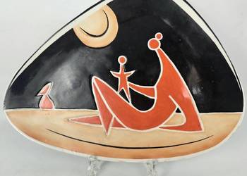 Patera art deco Zsolnay Török János Węgry lata 60te 29cm