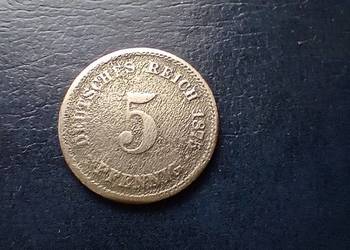 Stare monety 5 fenig 1875 A Niemcy