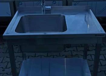 Zlew 1 Komorowy z Półką -STALGAST- 90/70/85 cm - S 1203.O