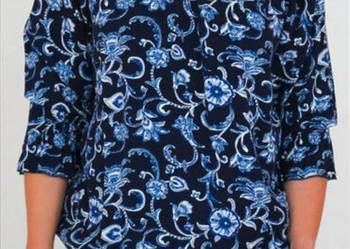 NOWA bluzka z wiskozy z wzorem Paisley granatowa Orsay 34&36