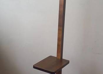 Drewniana lampa w stylu Art Deco z półką - ruchome ramię
