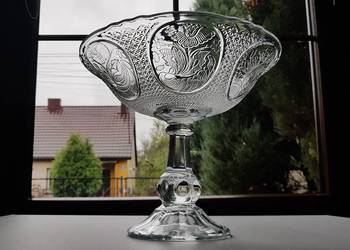 Rozkloszowana owocarka Medaliony, Ząbkowice, szkło PRL