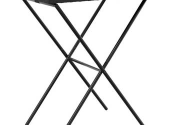 Składany stolik z tacą czarny 65x40x75 cm polirattan WM-365127