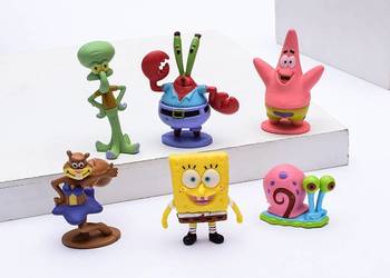 Zestaw figurki Spongebob 6 szt. Nowe Skalmar Gacuś Patryk, P