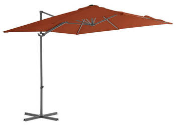 Parasol wiszący ze stalowym słupkiem 250x250 cm terakota WM-312309