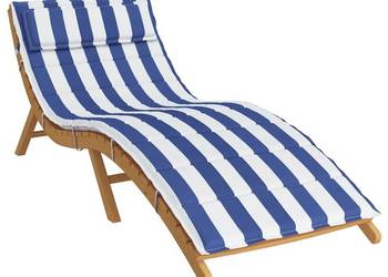 vidaXL Poduszka na leżak, niebiesko-białe paski(SKU:361867)