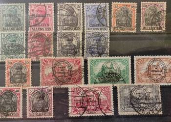 POLSKA plebiscyt 0LSZTYN 1920 nadruk walory z kasownikiem -- 18szt FR i GER