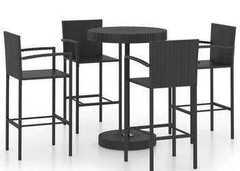 5-cz. zestaw mebli barowych do ogrodu rattan PE czarny WM-3064772