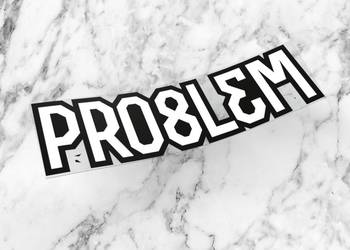 Naklejka K13 + PRO8L3M 10 x 2,6 cm problem c30-c39 c30 #1