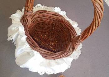 koszyk koszyczek wielkanocny na święconkę z serwetką śr.20cm wys.35cm