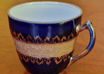 Kolekcjonerska filiżanka Kobalt i Złoto Numerowana (22) Vintage