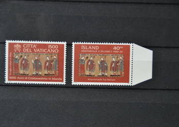 Znaczki. Wydanie Wspólne Watykan - Islandia ** 1000 lat Chrystianizacji