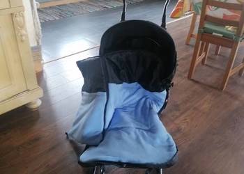 Sanki dziecięce z oparciem regulowanym pchaczem i śpiworkiem jak nowe