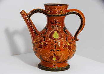 Dzbanek ceramiczny dekoracyjny – ręcznie zdobiony – styl etno