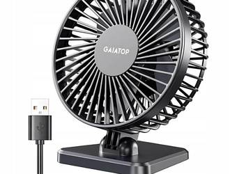 Gaiatop Wentylator Biurkowy USB Cichy 3 Biegi Regulowany