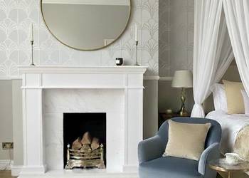 Konsola atrapa kominka obudowa Hamptons/podest