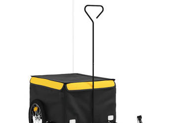 Przyczepka rowerowa czarno-żółta 45 kg żelazo WM-94106