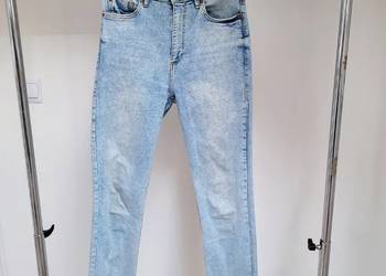 Jasnoniebieskie jeansy high waist skinny wysoki stan