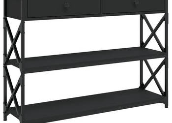 Stolik konsolowy czarny 100x28x75 cm materiał drewnopochodny WM-834190