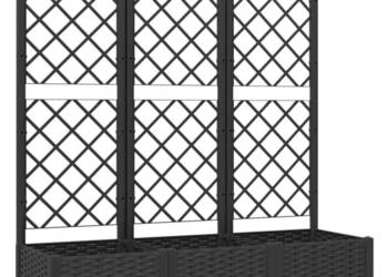 vidaXL Donica ogrodowa z kratką, czarna,(SKU:318272)