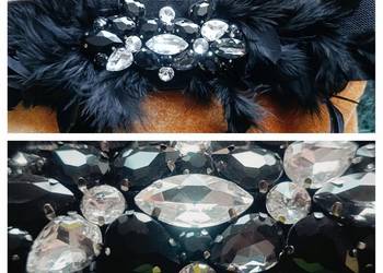 Pasek Damski-GUMA OZDOBNA BIŻUTERIA /cekiny /kamienie