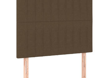 Zagłówek do łóżka z LED ciemnobrązowy 90x5x118/128 cm tkanina WM-3122647