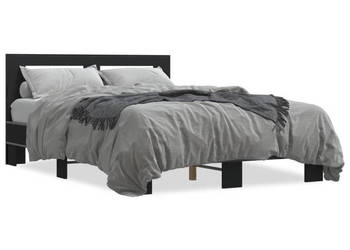 Łóżko Metalowe Czarne Rama Łóżka Ze Stelażem 135x190 cm WM-3280122