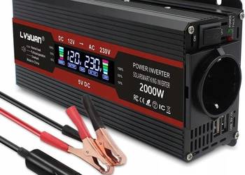 LVYUAN PRZETWORNICA NAPIĘCIA 12V 220V 2000W INWERTER 2X USB AUTO CAMPING
