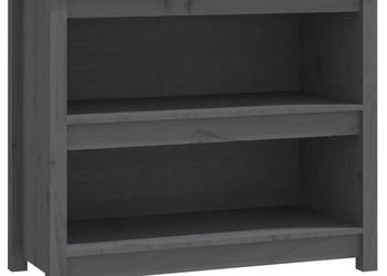 Regał na książki szary 80x35x68 cm lite drewno sosnowe WM-821676