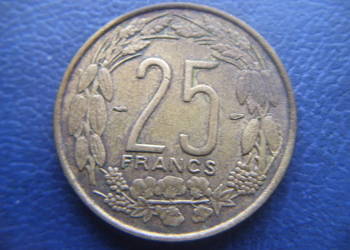 Stare monety 25 frank 1958 Afryka Równikowa