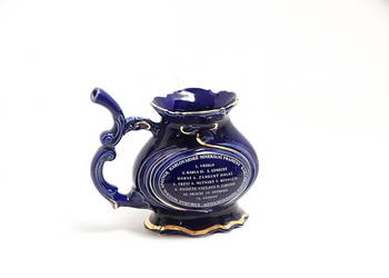 Czeska Porcelanowa Pijarka Karlowe Wary Victoria Granat Złoto Vintage