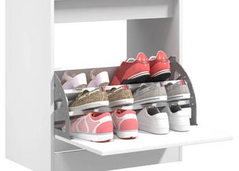 Szafka na buty biała 60x42x69 cm materiał drewnopochodny WM-839980