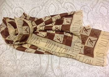 Szal Apaszka Damska LOUIS VUITTON,Logo Jedwabna? Szyfonowa?Vintage