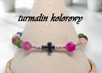 Bransoletka różaniec, dziesiątka różańca z turmalinu, TURMALIN #1014 Bransoletka różaniec, dziesiątka różańca z turmalinu, TURMALIN #1014