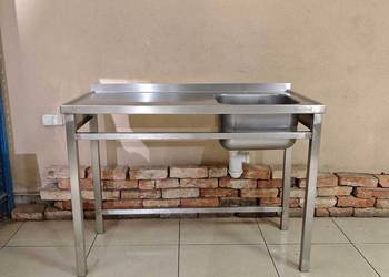 Stół gastronomiczny z dużym zlewem 120x60  polska produkcja Dora Metal