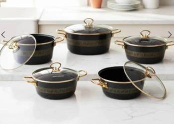 Zestaw garnków emaliowanych motyw Versace