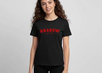 Ekologiczna koszulka młodzieżowa Premium KRAKÓW Since 1257 Czerwony kolor