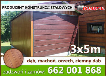 Mały Garaż Blaszany - Blaszak - Wiatka - Magazyn - Romstal A49v4