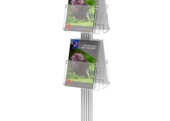 Stojak na ulotki 4 kieszenie A4 + topper [art. 3612]